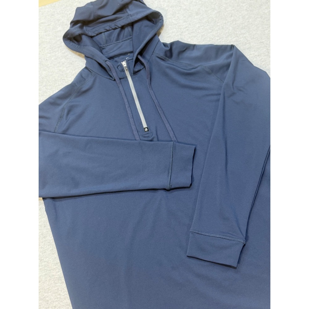 Swannies Golf Mens 2XL Navy Blue Quarter Zip Hooded Performance Pullover